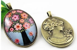 Μενταγιόν Μεταλλικό Antique Bronze Oval Classic 30x40mm 1 Τεμ