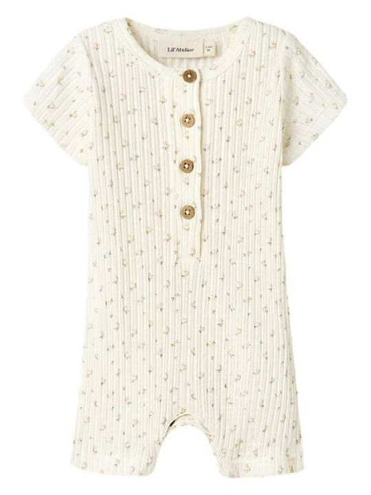 Lil' Atelier Baby Bodysuit Short-Sleeved Coconut Milk