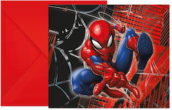 Προσκλήσεις Spiderman Φάκελο 6 Τεμ