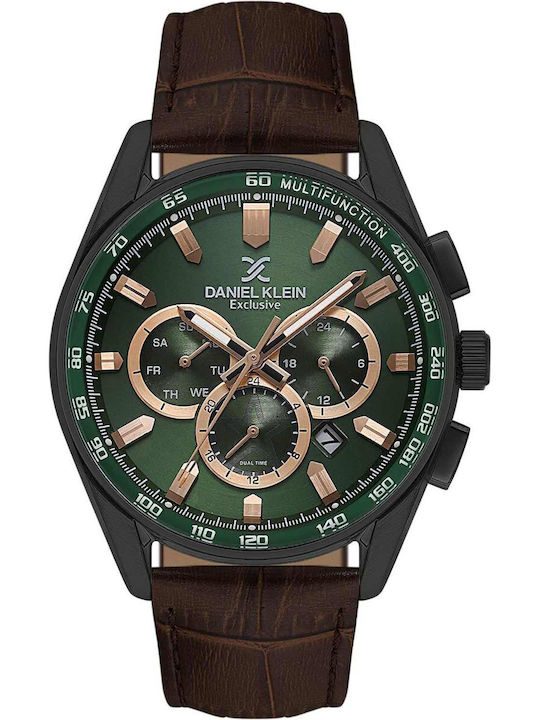 Daniel Klein Herrenuhr Batterie mit Braun Lederarmband