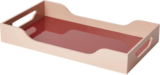 Printworks Wooden Rectangular Serving Tray with Handles in Red Color PW00654 1pcs