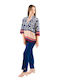 Dama Tesatura Pantaloni Albastru