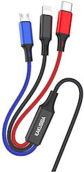 Kakusiga USB zu Blitzschlag / Typ-C / Micro-USB Kabel 1m KSC-804/Schwarz Kakusiga USB zu Blitzschlag / Typ-C / Micro-USB Kabel 1m KSC-804/Schwarz