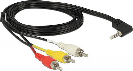 DeLock Καλώδιο Ήχου 3.5mm male - 3x RCA male Μαύρο 1.5m 84724