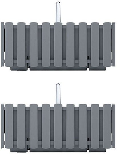 Set 2 Ghivece Decorative Suport Metalic Sistem de Irigare Gri 38x18x16.2 Cm Boardee Fencycase W Set 2 Ghivece Decorative Suport Metalic Sistem de Irigare Gri 38x18x16.2 Cm Boardee Fencycase W