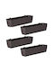 Set 4 Ghivece Decorative Suport Metalic Mercaton Imitatie Ratan Maro 49.2x17.2x17.4 Cm