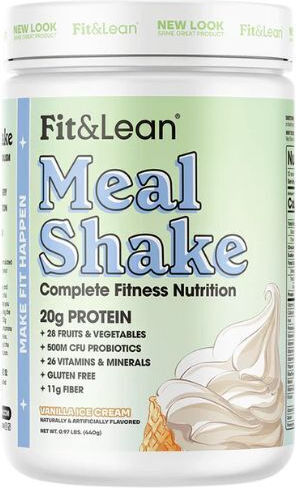 Fit&Lean Meal Replacement Ergänzung Für Gewichtsverlust 453gr Vanille Eiscreme