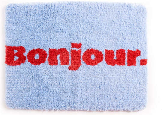 Светлосиня постелка за баня Bonjour
