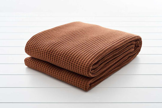 Emporeymata 1080 Pique Blanket Terracotta Size 1080 Pique 260x250 300gr Terracotta
