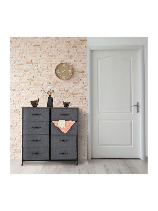 Sertar de depozitare din metal și material textil cu 8 sertare L80xW30xH81.5buc