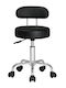 Office Desk Stool with Backrest Black 55x55x63cm