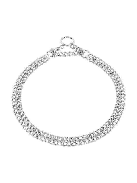 Нашийник Sprenger Twin Row Martingale с плоски полирани звена, стомана, хромиран, 2.0 мм, 60 см