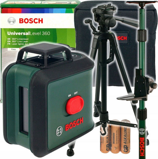 Bosch UniversalLevel 360 Premium Set Самонивелиращо Линейно Лазерен нивелир Зелен лъч 1.5V с Работен обхват 24м