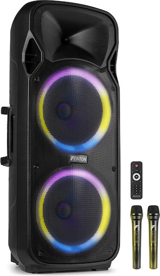 Fenton Karaoke Speaker with Wired Microphones and Lighting Effects FT212LED MK2 170.164 Black