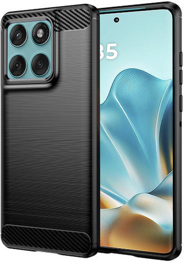 Techsuit Carbon Back Cover Silicone Black (Motorola Edge 60 Fusion)