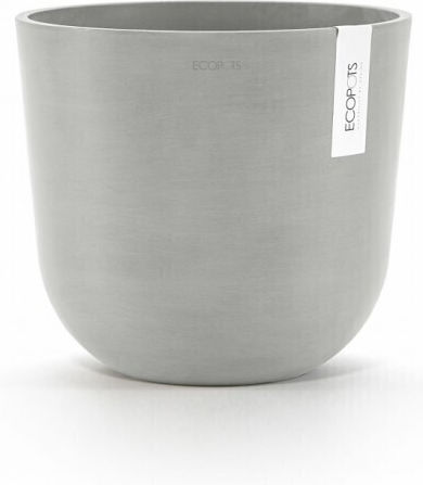 Ecopots Oslo Pot Plastic White Grey 25x25x21.8cm.