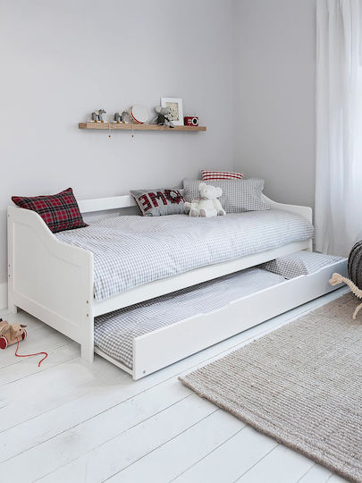 Traddy Καναπές Κρεβάτι Μονό για Στρώμα 90x190cm Λευκό