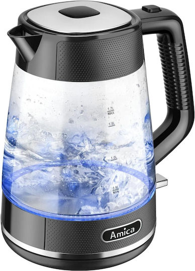 Amica Βραστήρας 1.7lt 2200W Μαύρος