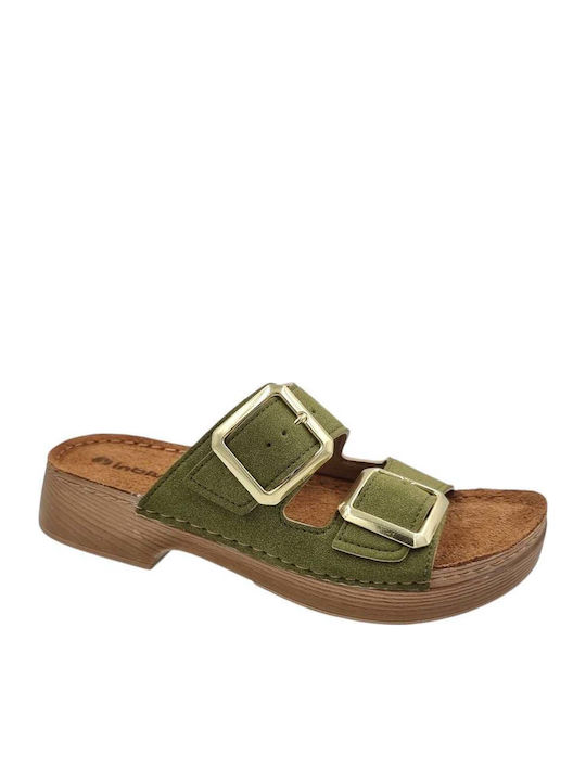 Inblu Women's Flat Sandals in Khaki Color