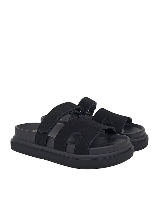 Exe Γυναικεία Σανδάλια Flatforms Μαύρα