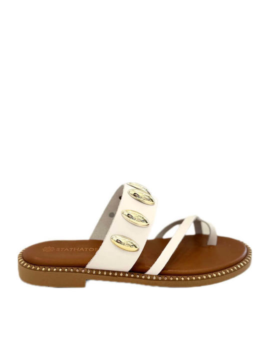 Women's Flat Sandals in White Color