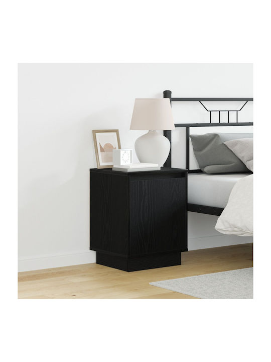 Κομοδίνο Ξύλινο Μαύρη βελανιδιά 39x34.5x50cm