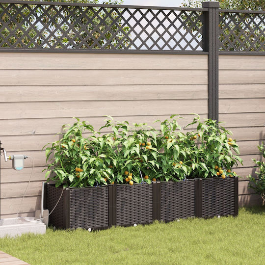 Gartenpflanzgefäße Bewässerungssystem 4 Stück Braun