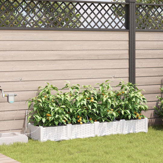 Garden Planters Drainage System 4 Pcs White
