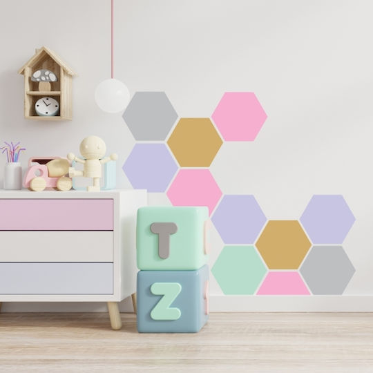 Wall Stickers For Kids Room Ηexagon 1 Pc. - Ivory
