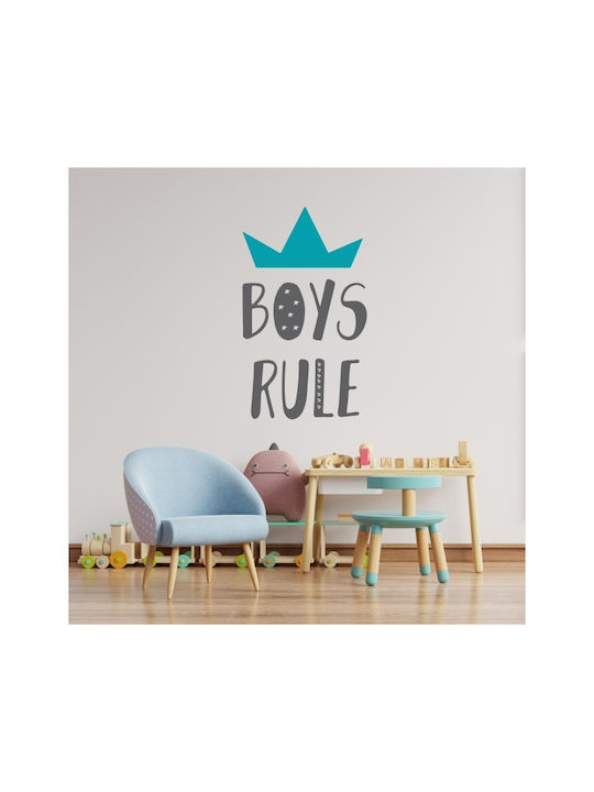 Wall Stickers For Kids Room Boys Rule - Turquoise