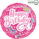 14" Pink Balloon "Happy Birthday"