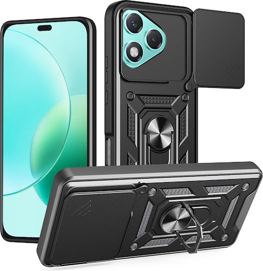 Techsuit Shield Umschlag Rückseite Silikon Schwarz (Honor 400 Lite)