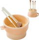 Orange Makeup Brush Cleaning Container