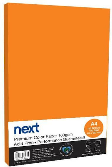 Hârtie Colorată pentru Copiere A4 160gsm 100 coli 13 Portocaliu