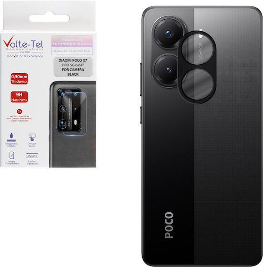Volte-Tel Προστασία Κάμερας Tempered Glass Μαύρο για το Xiaomi Poco X7 Pro 5G