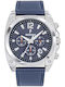 Ruckfield Men's Watch Chronograph Battery with Blue Leather Strap