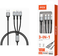 Moveteck USB to Lightning / Type-C / micro USB Cable 1m 463.010504