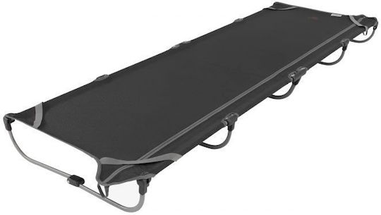 Foldable Campaign Bed Single Black 192x66x15cm