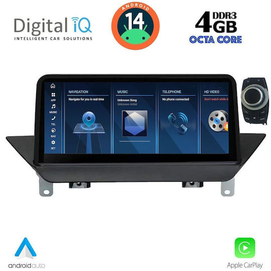 Digital IQ Car Audio System for BMW X1 (E84) 2009-2015 (Bluetooth/USB/WiFi/GPS/Apple-Carplay/Android-Auto) with Touch Screen 10.25"