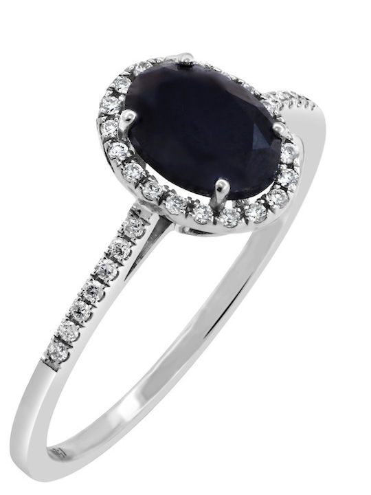 Damen Ring mit Diamant aus Weißgold 18K