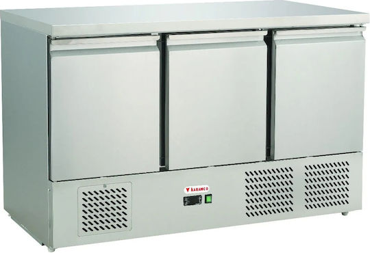 Karamco Английски превод: Stainless Steel Refrigerator Counter with 3 Doors and Cooling Machine L136.8xW70xH87см Gs903vs/stop