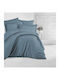 Linea Home Sheet Double 200x240cm. Soft Satin Petrol Blue