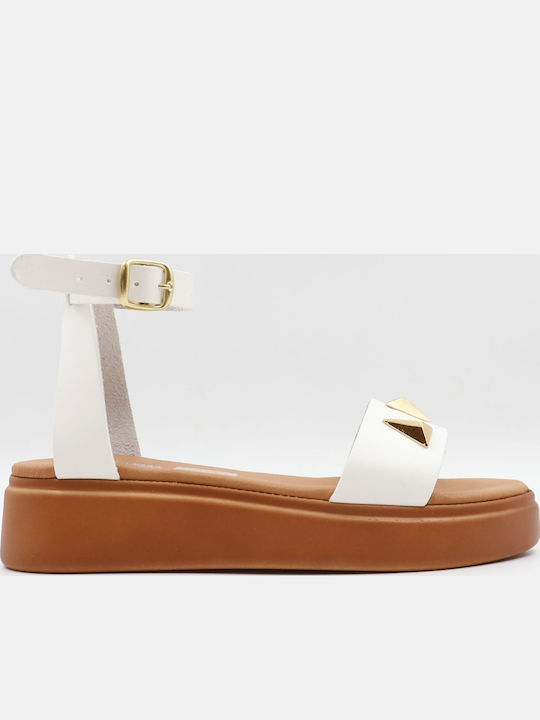 Gshoes Γυναικεία Σανδάλια Λευκά