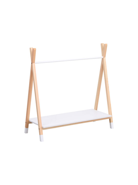 Freebox Kids Wall Hanger Multi Hook Wooden with Shelf