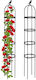 Set 2 Garden Flower Supports Obelisk Dimensions 188 x 30 cm Black Relaxdays