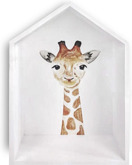 Kids Wall Mount Shelf Beige 28x39.5x14cm