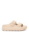 Flip Flops in Sandal Style with Platform in Beige Colour