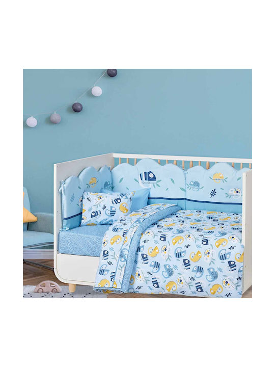 Alouette Lizards Baby Sheets Set Crib Cotton Multicolored 130x170cm 3pcs