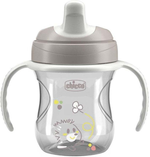 Chicco Training Cup Cana de antrenament pentru bebeluși Plastic cu mânere Gri pentru 6m+m+ 200ml