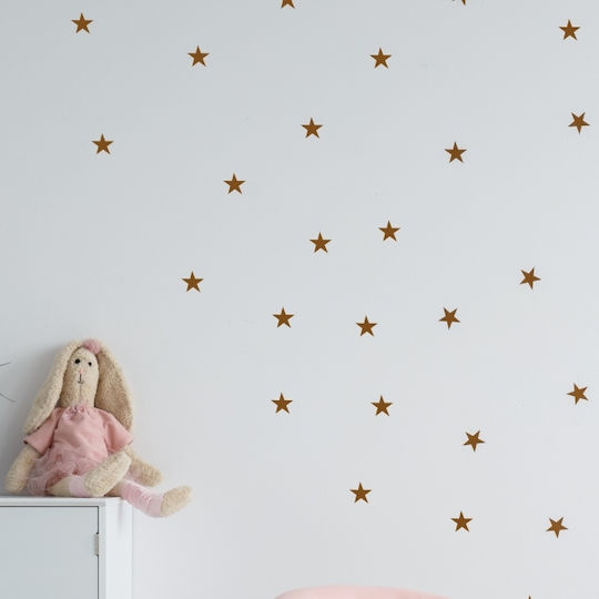 Wall Stickers For Nursery-kids Room Stars Set Of 26pcs. 6x6cm. - Light Grey